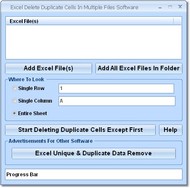 Excel Delete Duplicate Cells In Multiple Files Sof screenshot